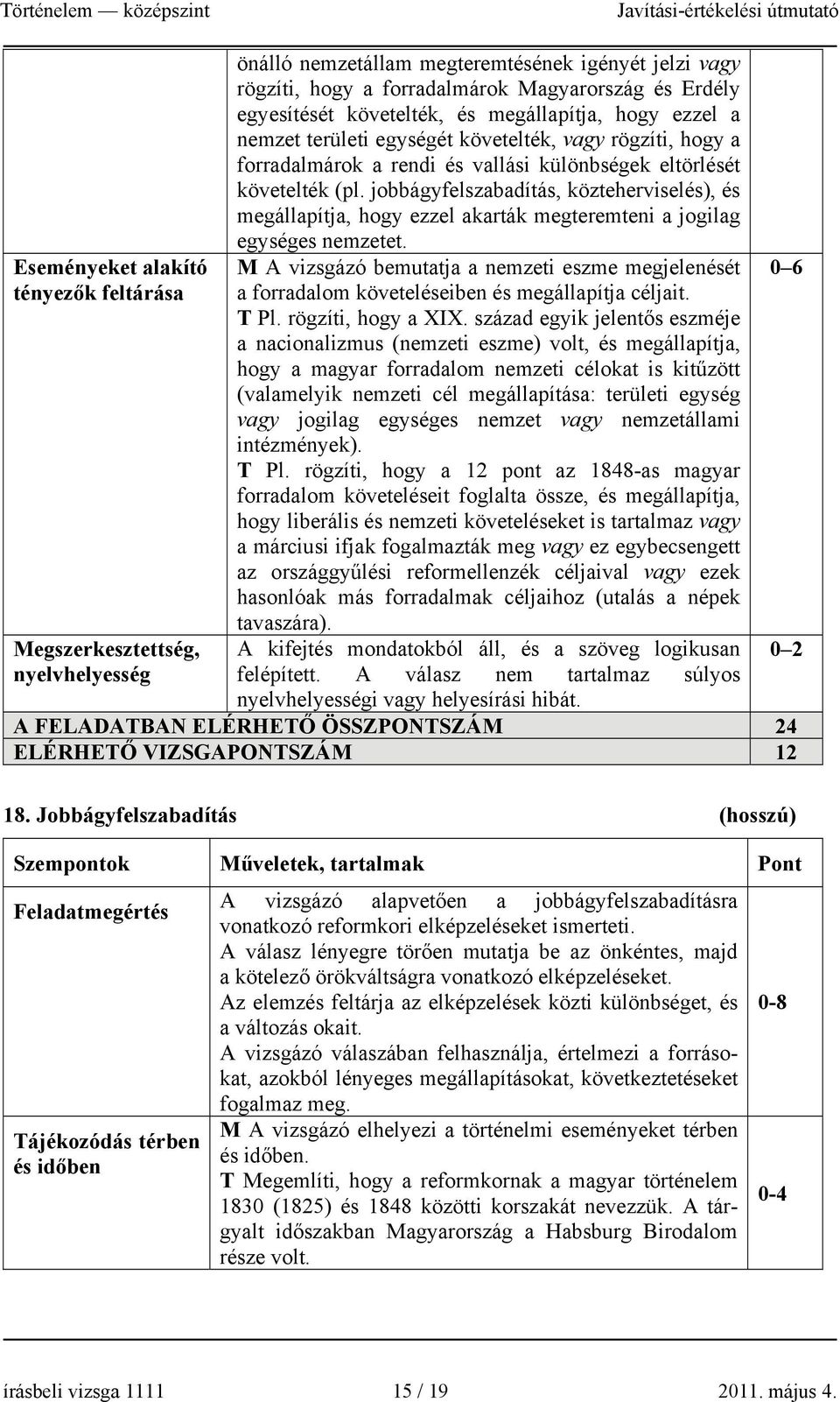 jobbágyfelszabadítás, közteherviselés), és megállapítja, hogy ezzel akarták megteremteni a jogilag egységes nemzetet.