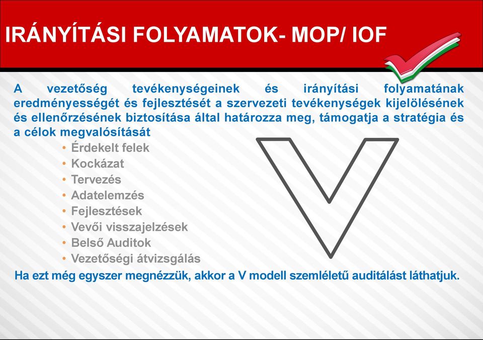 támogatja a stratégia és a célok megvalósítását Érdekelt felek Kockázat Tervezés Adatelemzés Fejlesztések Vevői