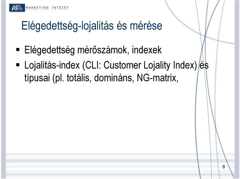 Lojalitás-index (CLI: Customer Lojality
