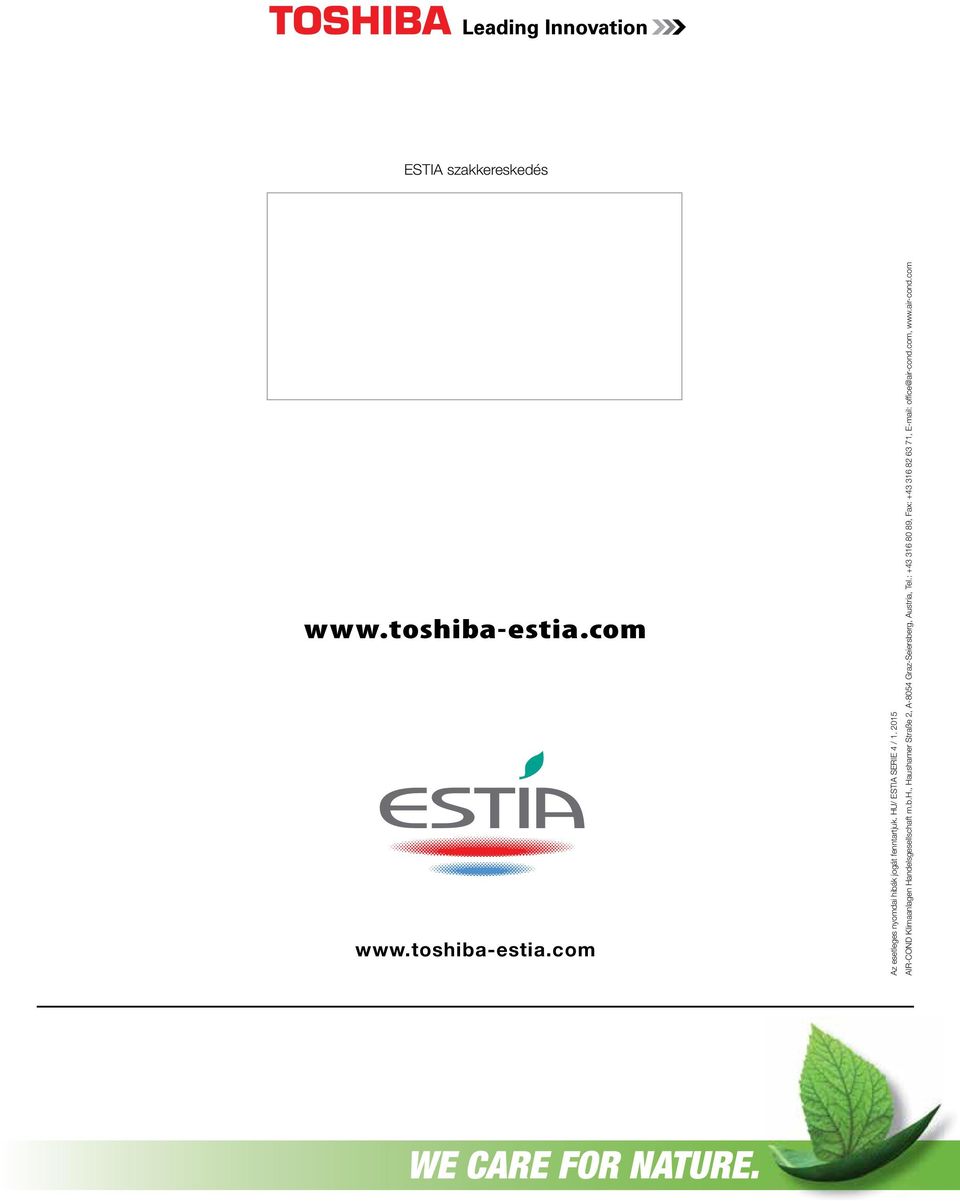 HU/ ESTIA SERIE 4 / 1. 2015 AIR-COND Klimaanlagen Handelsgesellscha