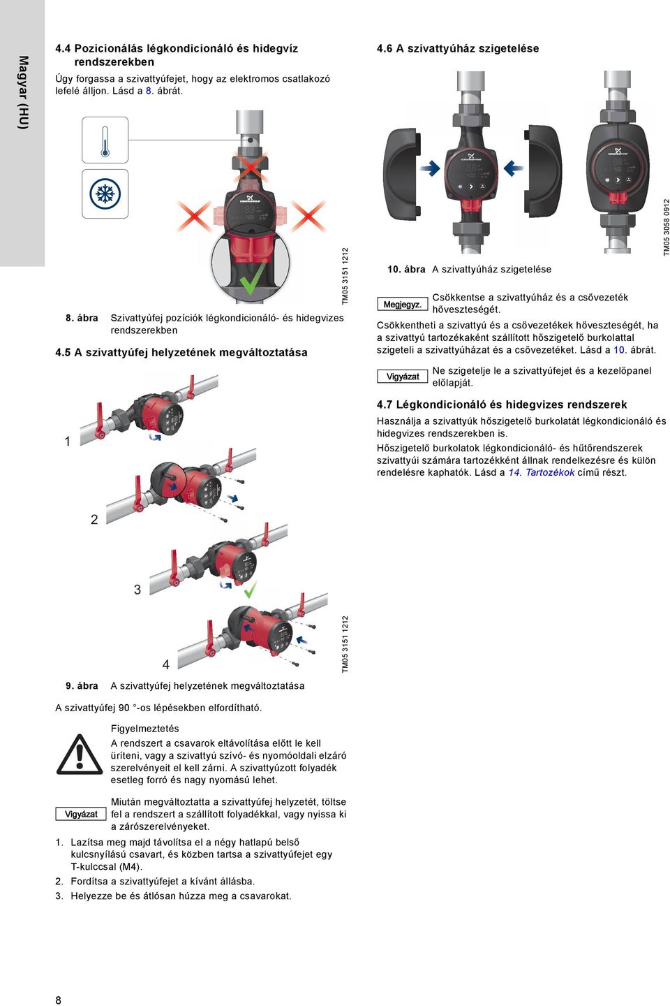 Csökkentse a szivattyúház és a csővezeték hőveszteségét.