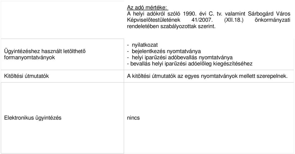 Ügyintézéshez használt letölthető formanyomtatványok Kitöltési útmutatók - nyilatkozat - bejelentkezés