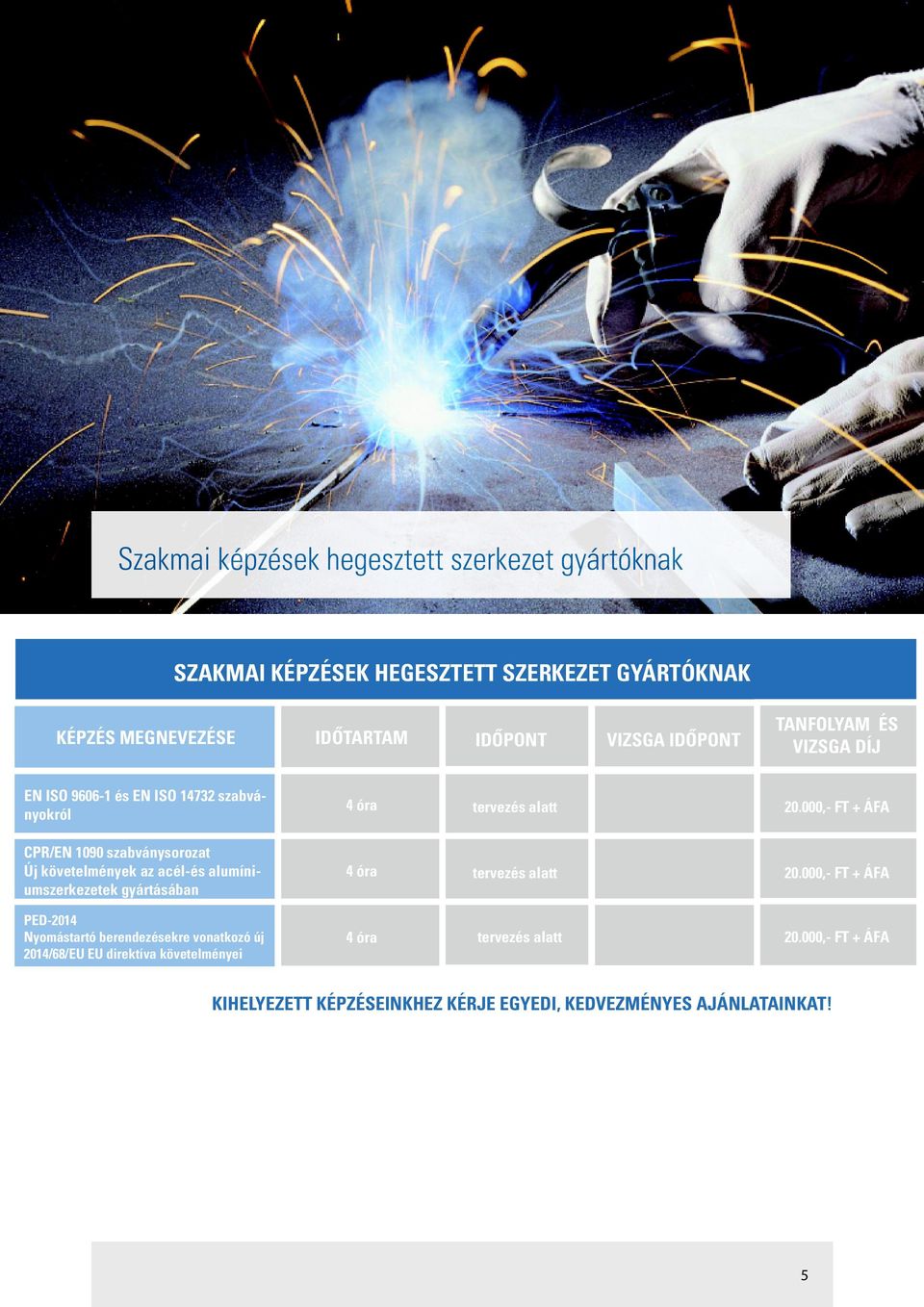 000,- FT + ÁFA CPR/EN 1090 szabványsorozat Új követelmények az acél-és alumíniumszerkezetek gyártásában 4 óra tervezés alatt 20.
