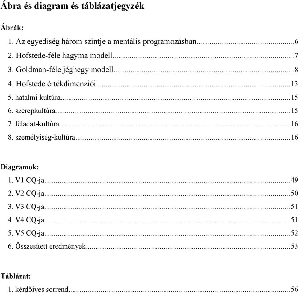 hatalmi kultúra...15 6. szerepkultúra...15 7. feladat-kultúra...16 8. személyiség-kultúra...16 Diagramok: 1.