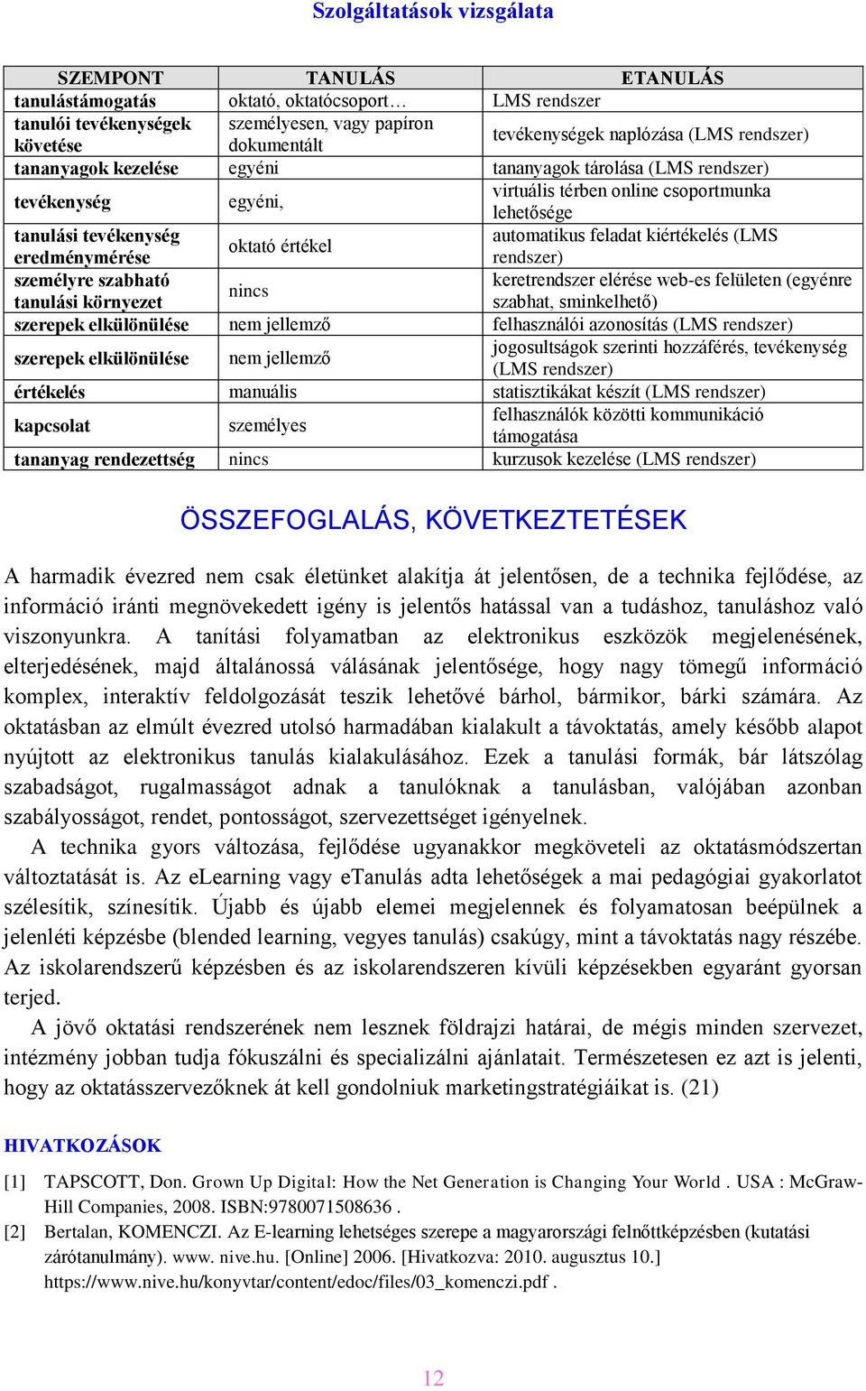 eredménymérése rendszer) személyre szabható keretrendszer elérése web-es felületen (egyénre nincs tanulási környezet szabhat, sminkelhető) szerepek elkülönülése nem jellemző felhasználói azonosítás