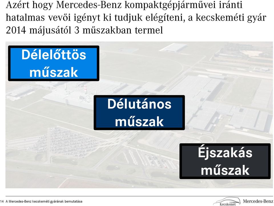 májusától 3 műszakban termel Délelőttös műszak Délutános