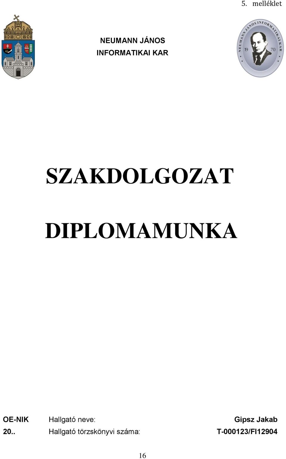 Szakdolgozat (BSc)/ Diplomamunka (MSc) készítési tájékoztató - PDF Ingyenes  letöltés