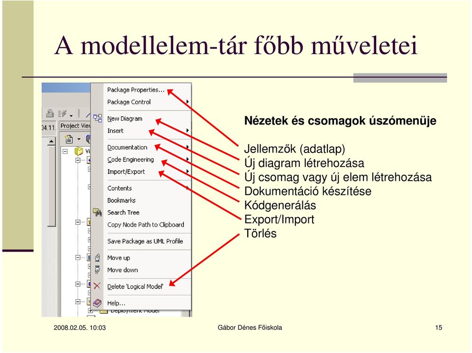 csomag vagy új elem létrehozása Dokumentáció készítése