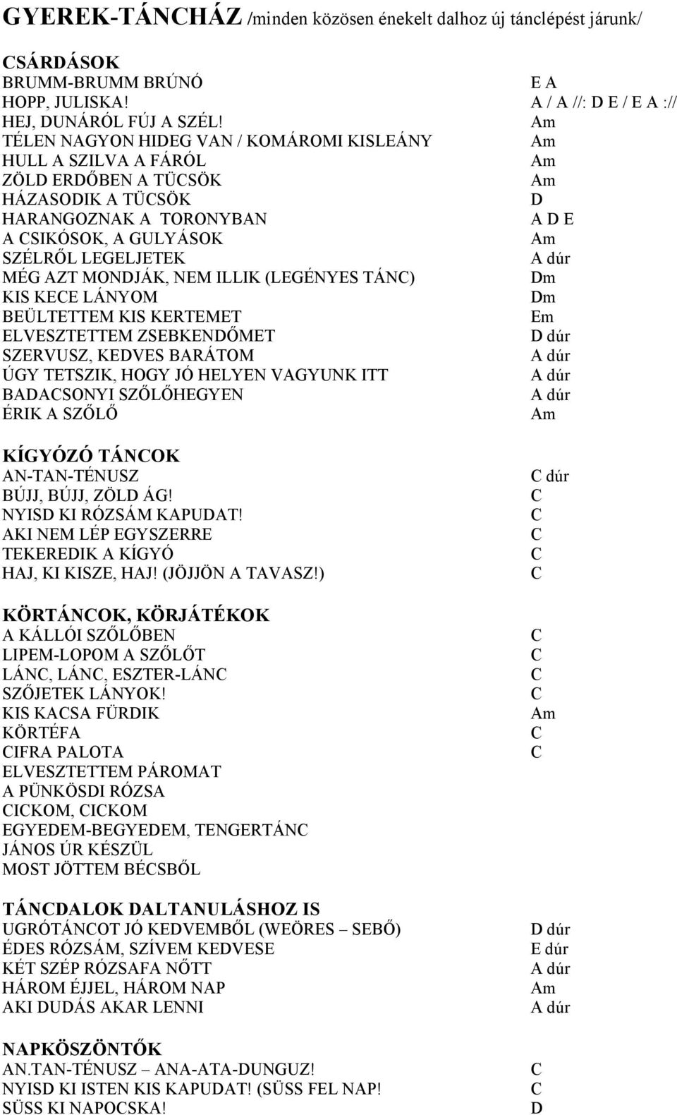 GYEREK-TÁNCHÁZ /minden közösen énekelt dalhoz új tánclépést járunk/ - PDF  Ingyenes letöltés