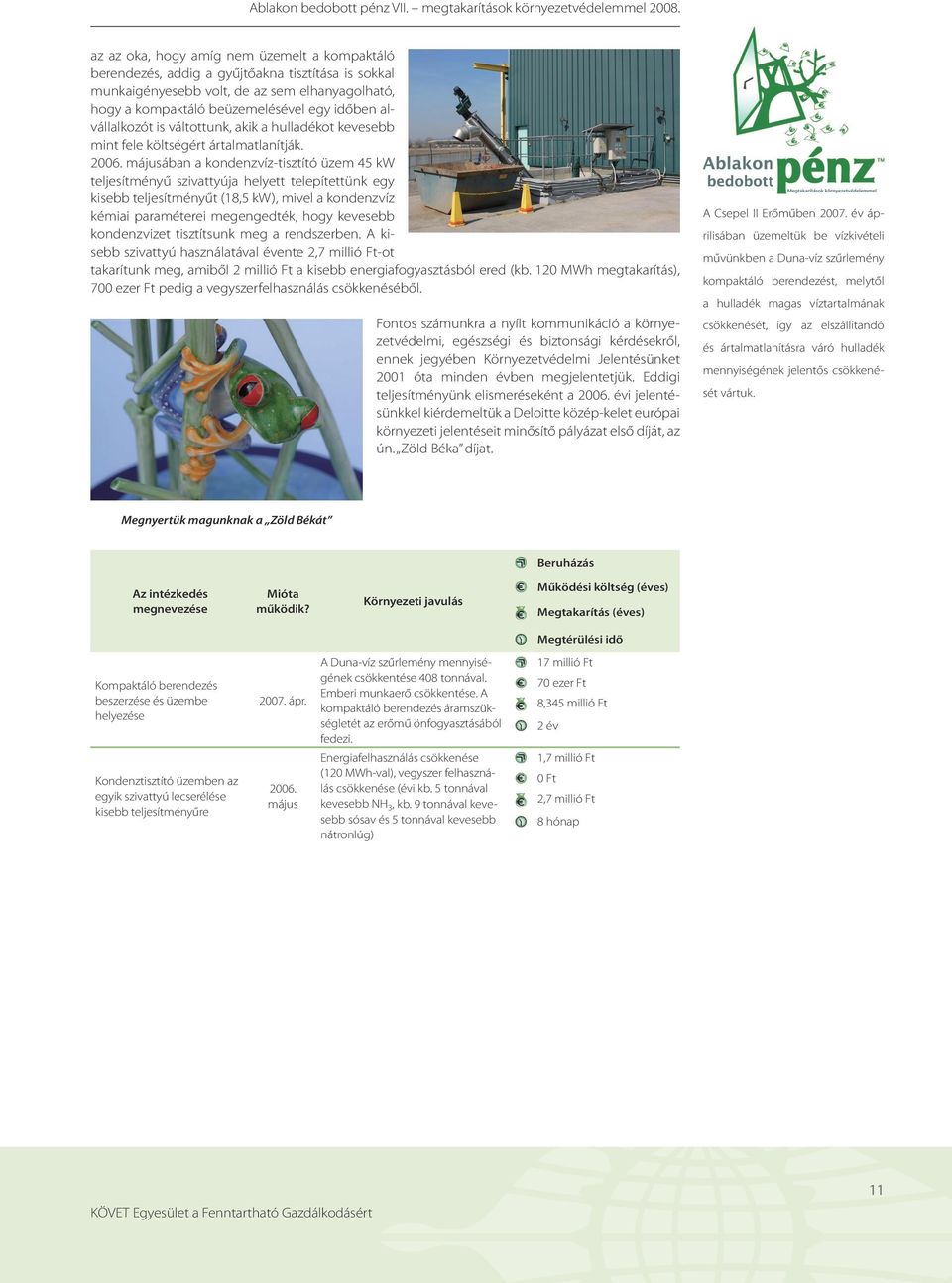 alvállalkozót is váltottunk, akik a hulladékot kevesebb mint fele költségért ártalmatlanítják. 2006.