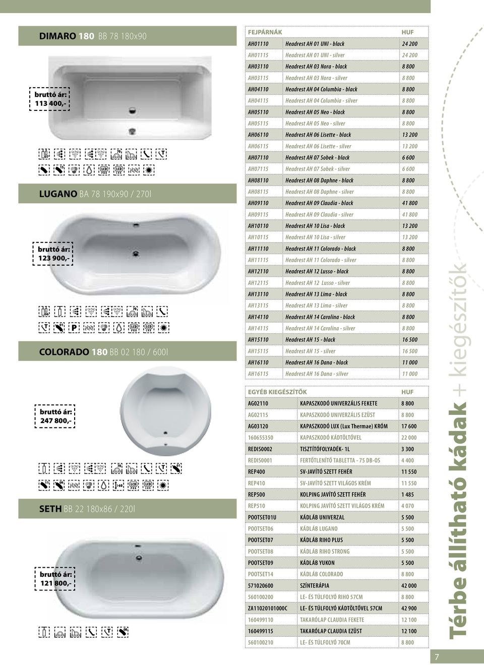 06 Lisette - black 13 200 AH06115 Headrest AH 06 Lisette - silver 13 200 07 AH07110 Headrest AH 07 Sobek - black 6 600 15 AH07115 Headrest AH 07 Sobek - silver 6 600 AH08110 Headrest AH 08 aphne -