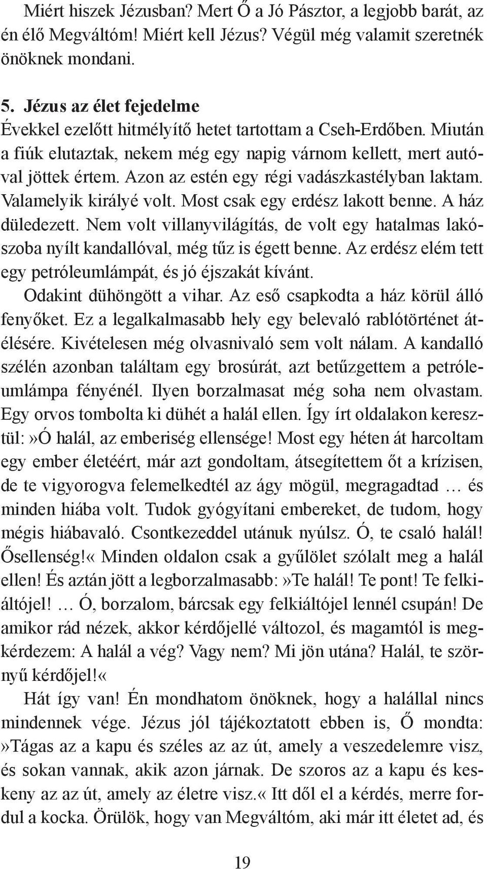 Azon az estén egy régi vadászkastélyban laktam. Valamelyik királyé volt. Most csak egy erdész lakott benne. A ház düledezett.