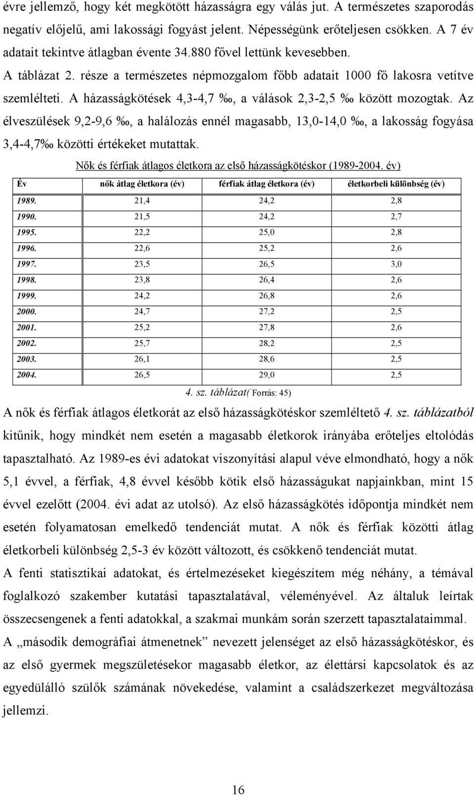 A házasságkötések 4,3-4,7, a válások 2,3-2,5 között mozogtak. Az élveszülések 9,2-9,6, a halálozás ennél magasabb, 13,0-14,0, a lakosság fogyása 3,4-4,7 közötti értékeket mutattak.