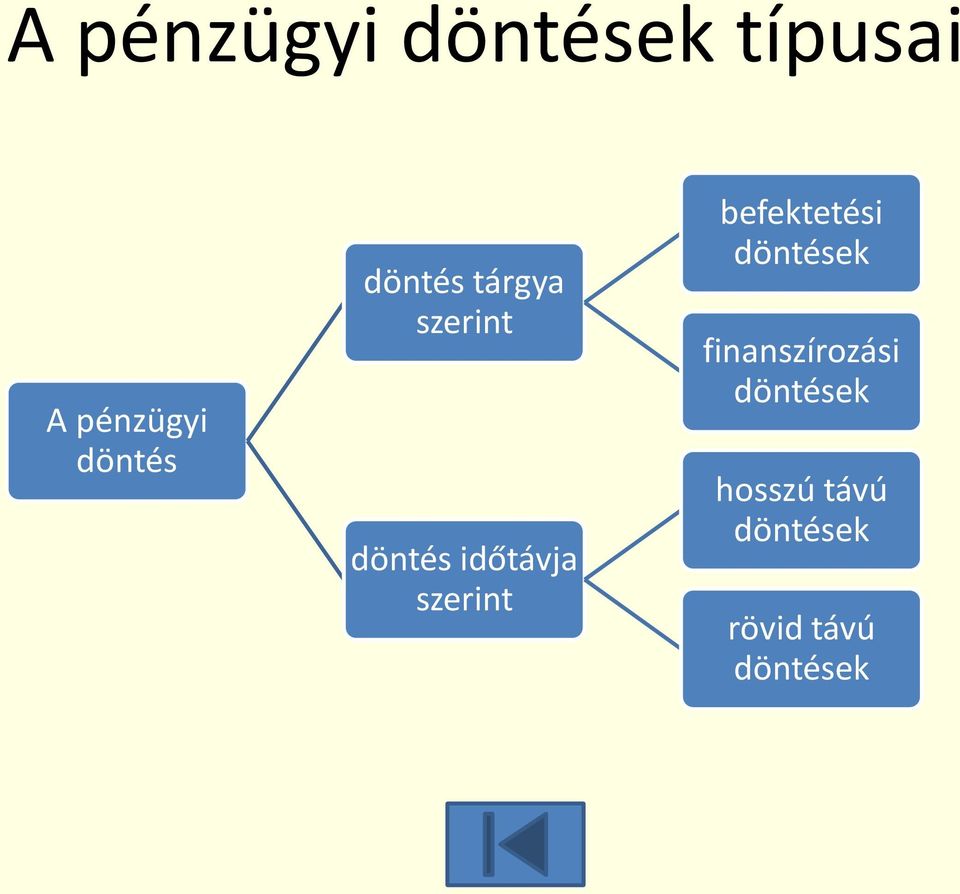 szerint befektetési döntések finanszírozási