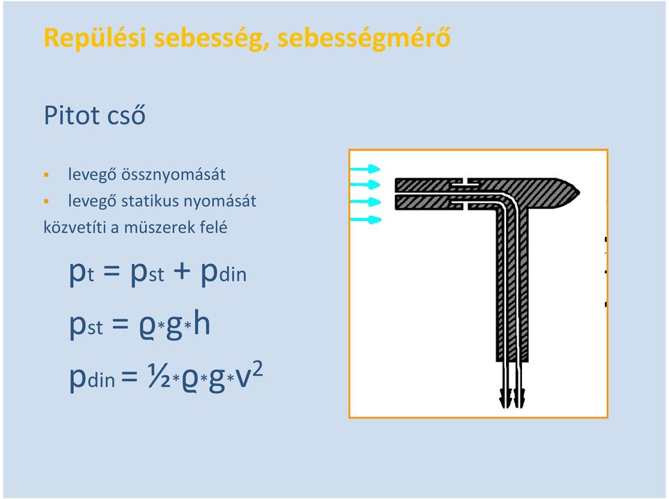 nyomását közvetíti a müszerek felé pt