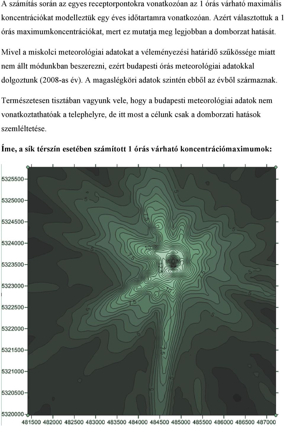 Mivel a miskolci meteorológiai adatokat a véleményezési határidő szűkössége miatt nem állt módunkban beszerezni, ezért budapesti órás meteorológiai adatokkal dolgoztunk (2008-as év).