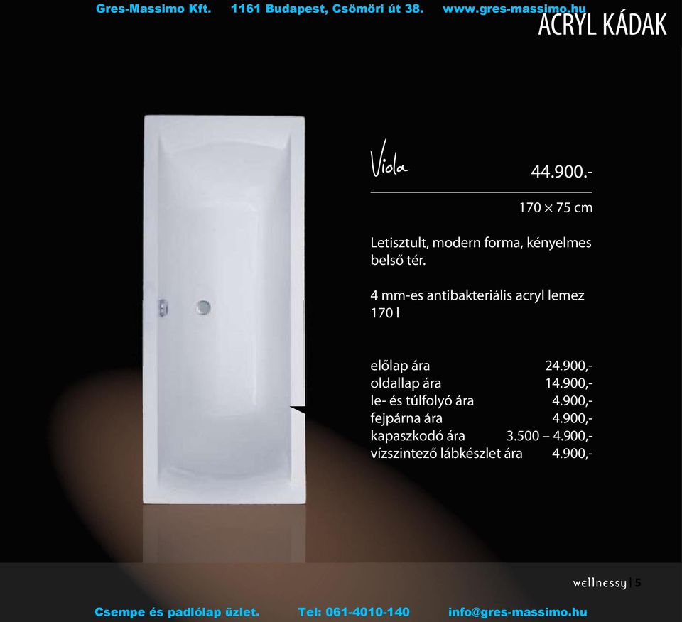 4 mm-es antibakteriális acryl lemez 170 l előlap ára 24.