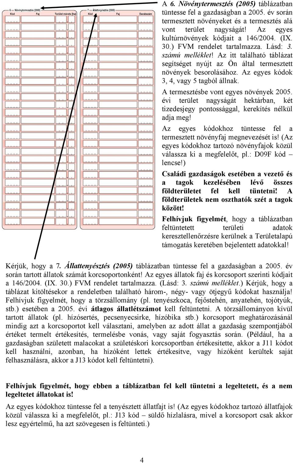 A termesztésbe vont egyes növények 2005. évi terület nagyságát hektárban, két tizedesjegy pontossággal, kerekítés nélkül adja meg!