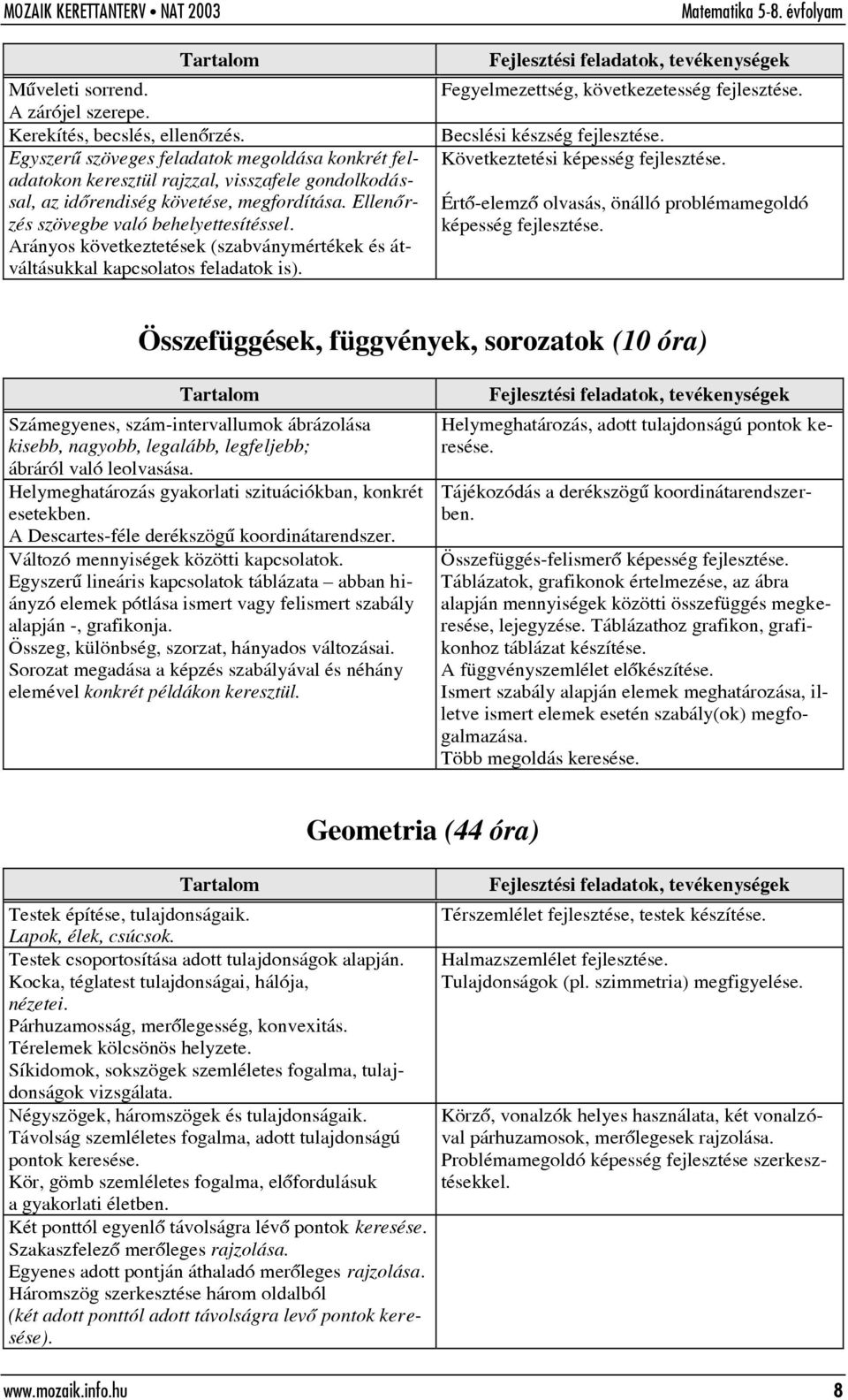 Arányos következtetések (szabványmértékek és átváltásukkal kapcsolatos feladatok is). Fegyelmezettség, következetesség fejlesztése. Becslési készség fejlesztése. Következtetési képesség fejlesztése.