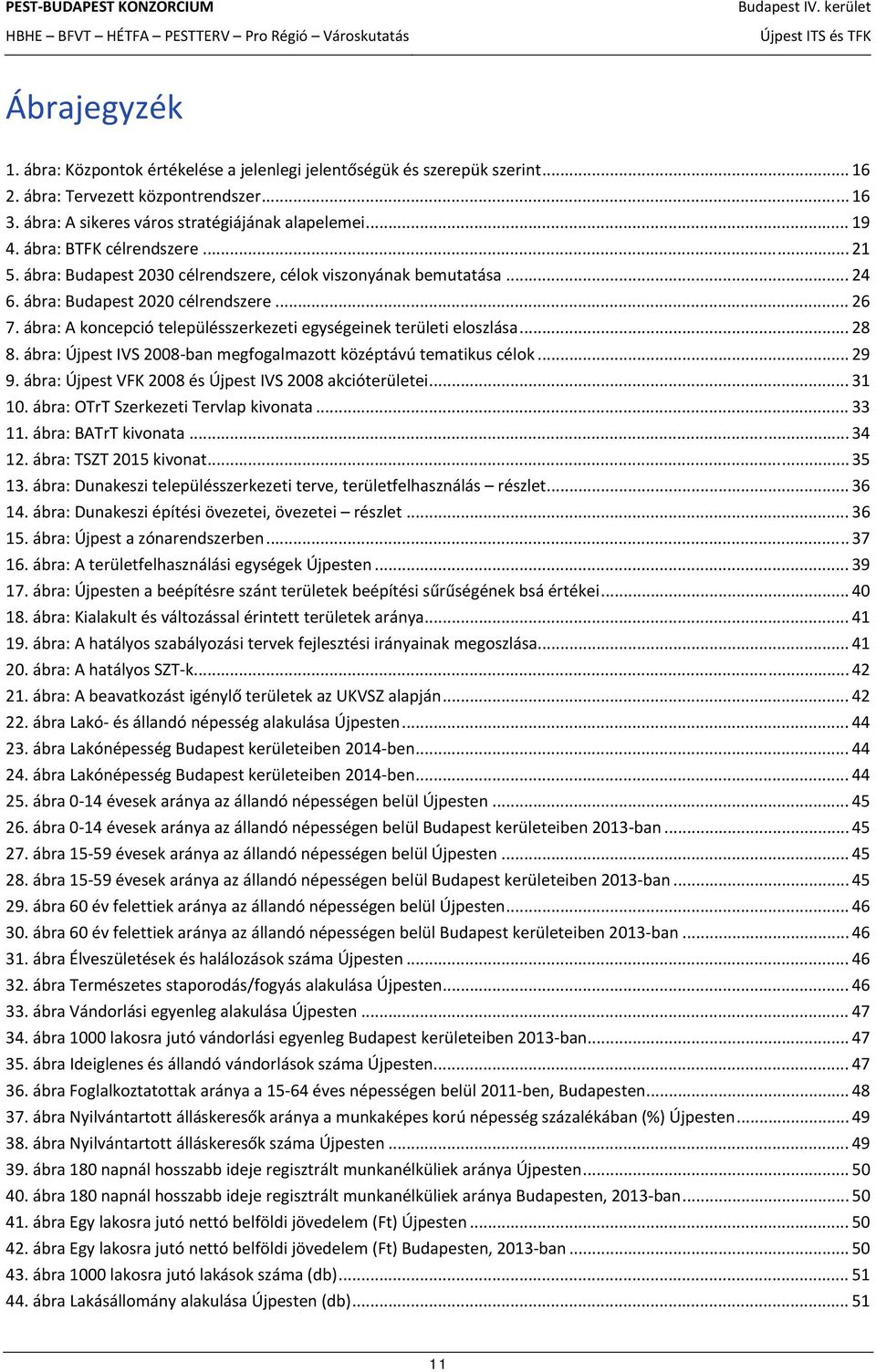 ábra: A koncepció településszerkezeti egységeinek területi eloszlása... 28 8. ábra: Újpest IVS 2008 ban megfogalmazott középtávú tematikus célok... 29 9.