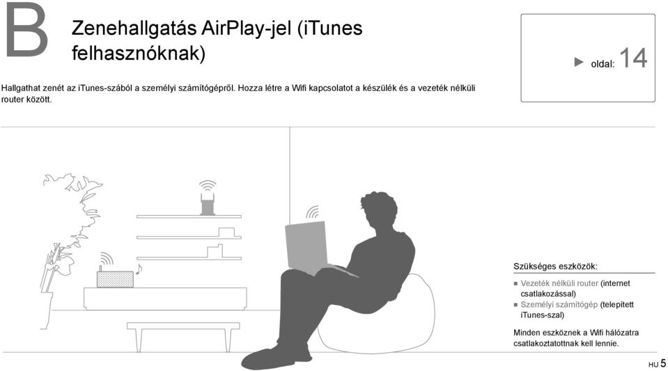 Hozza létre a Wifi kapcsolatot a készülék és a vezeték nélküli router között.