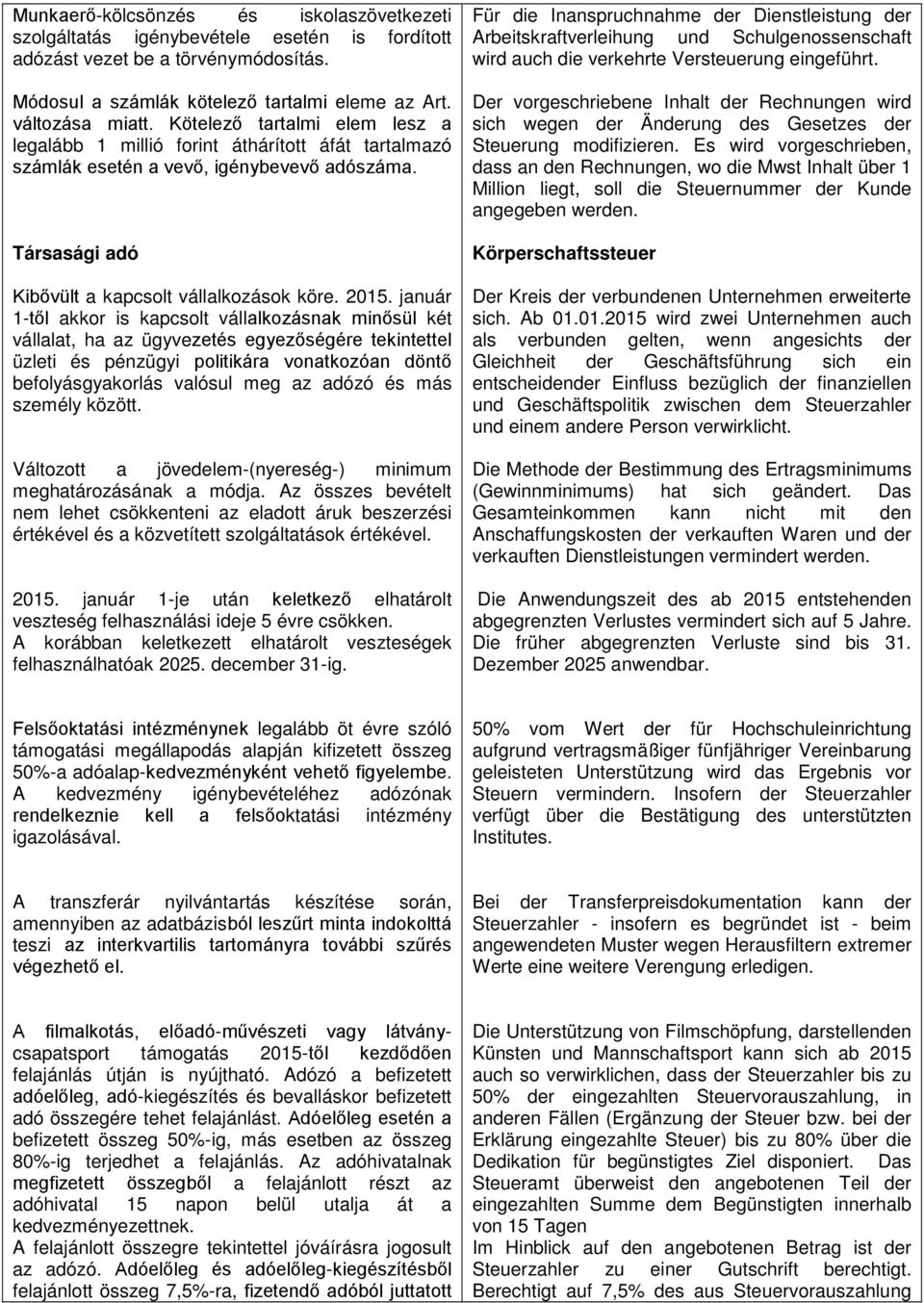 január 1-től akkor is kapcsolt vállalkozásnak minősül két vállalat, ha az ügyvezetés egyezőségére tekintettel üzleti és pénzügyi politikára vonatkozóan döntő befolyásgyakorlás valósul meg az adózó és