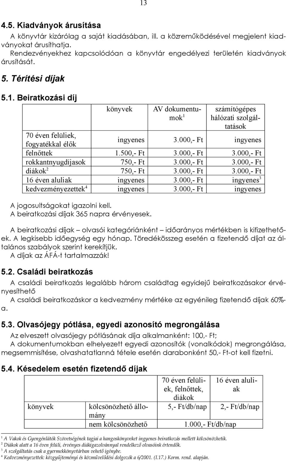 3000,- Ft 3000,- Ft rokkantnyugdíjasok 750,- Ft 3000,- Ft 3000,- Ft diákok 2 750,- Ft 3000,- Ft 3000,- Ft 16 éven aluliak ingyenes 3000,- Ft ingyenes 3 kedvezményezettek 4 ingyenes 3000,- Ft ingyenes