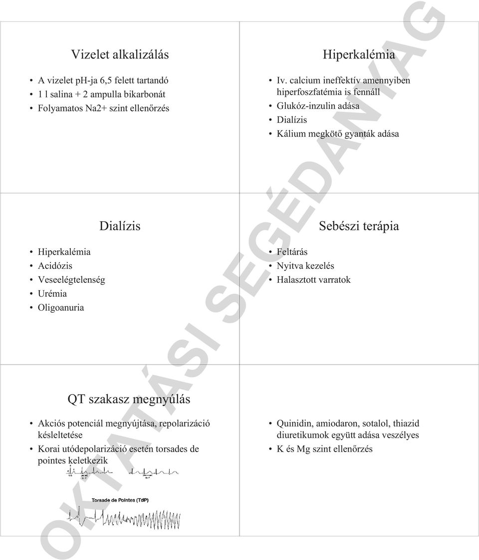 torsades de pointes keletkezik Hiperkalémia Iv.