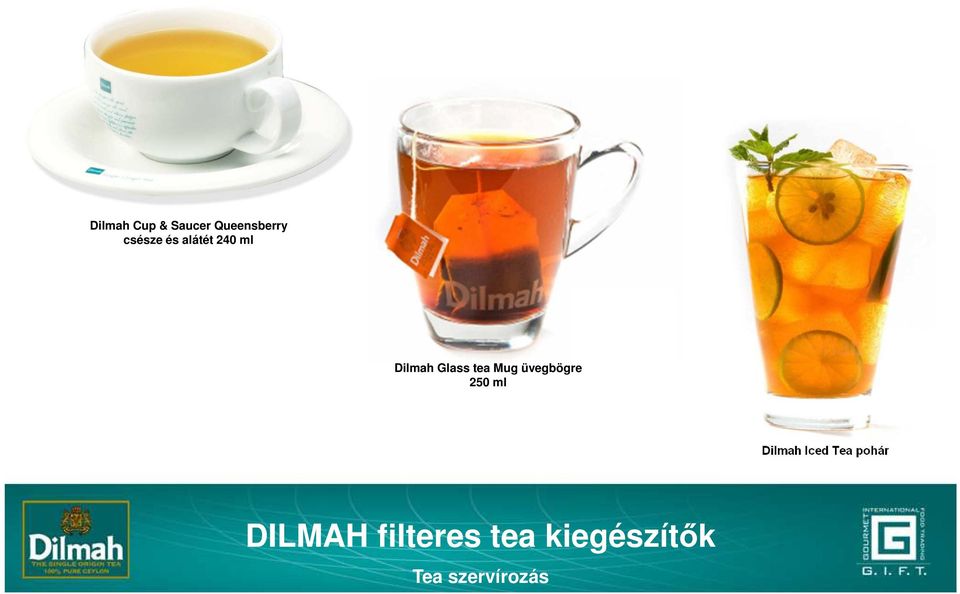 üvegbögre 250 ml Dilmah Iced Tea pohár