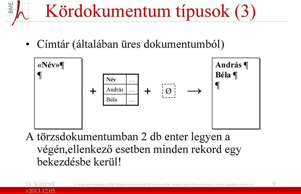 minden rekord egy bekezdésbe kerül!