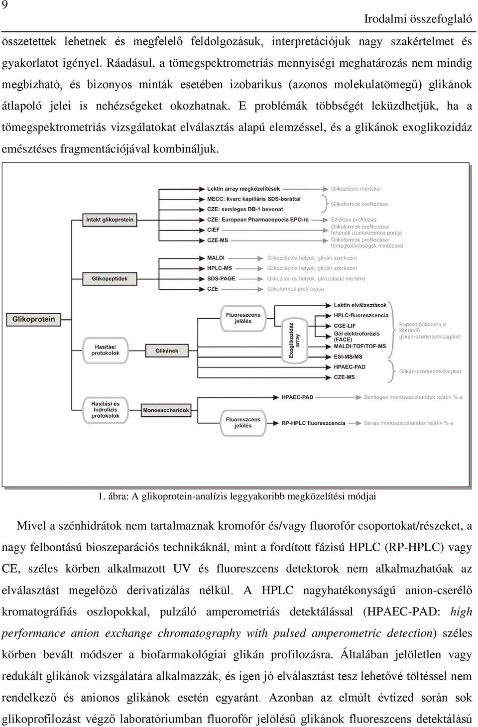 E problémák többségét leküzdhetjük, ha a tömegspektrometriás vizsgálatokat elválasztás alapú elemzéssel, és a glikánok exoglikozidáz emésztéses fragmentációjával kombináljuk. 1.