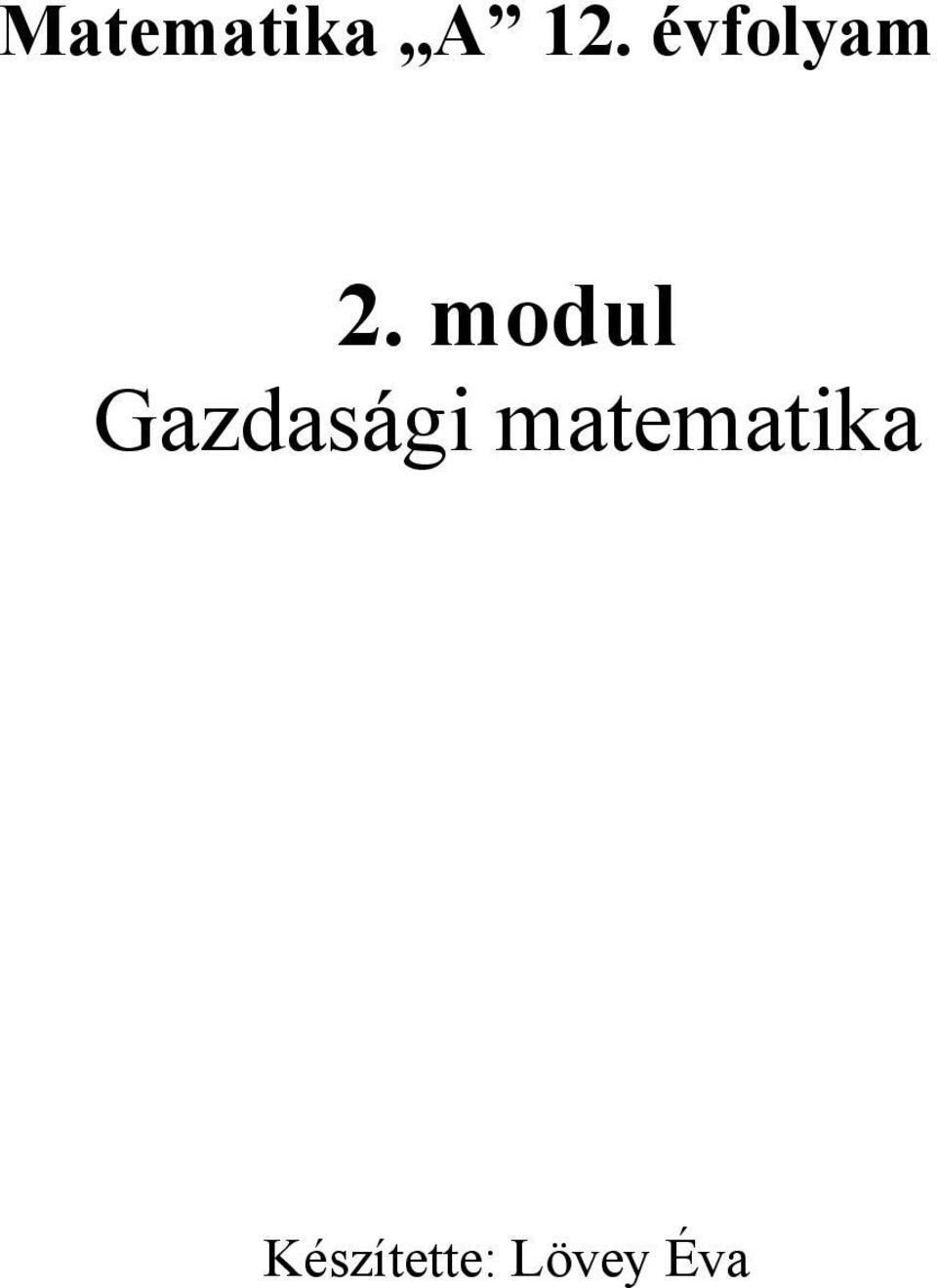 modul Gazdasági