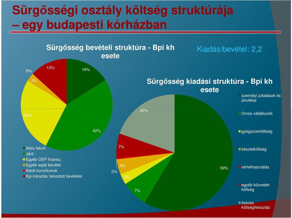 Orvos vállalkozók 42% gyógyszerköltség Aktív fekvő Járó Egyéb OEP finansz.