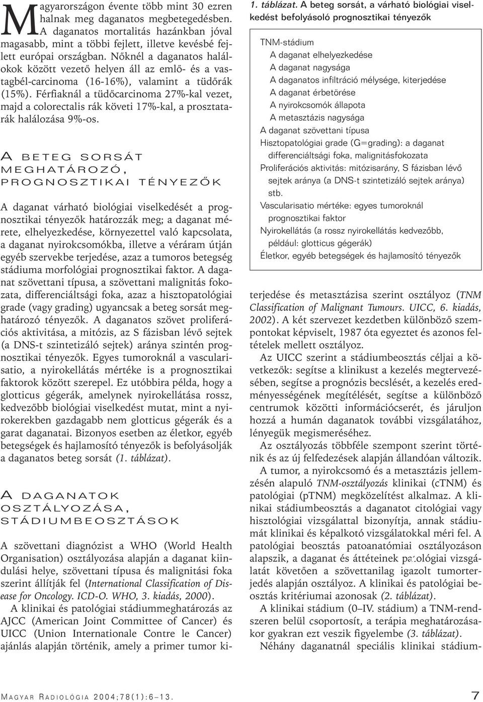 Férfiaknál a tüdôcarcinoma 27%-kal vezet, majd a colorectalis rák követi 17%-kal, a prosztatarák halálozása 9%-os.