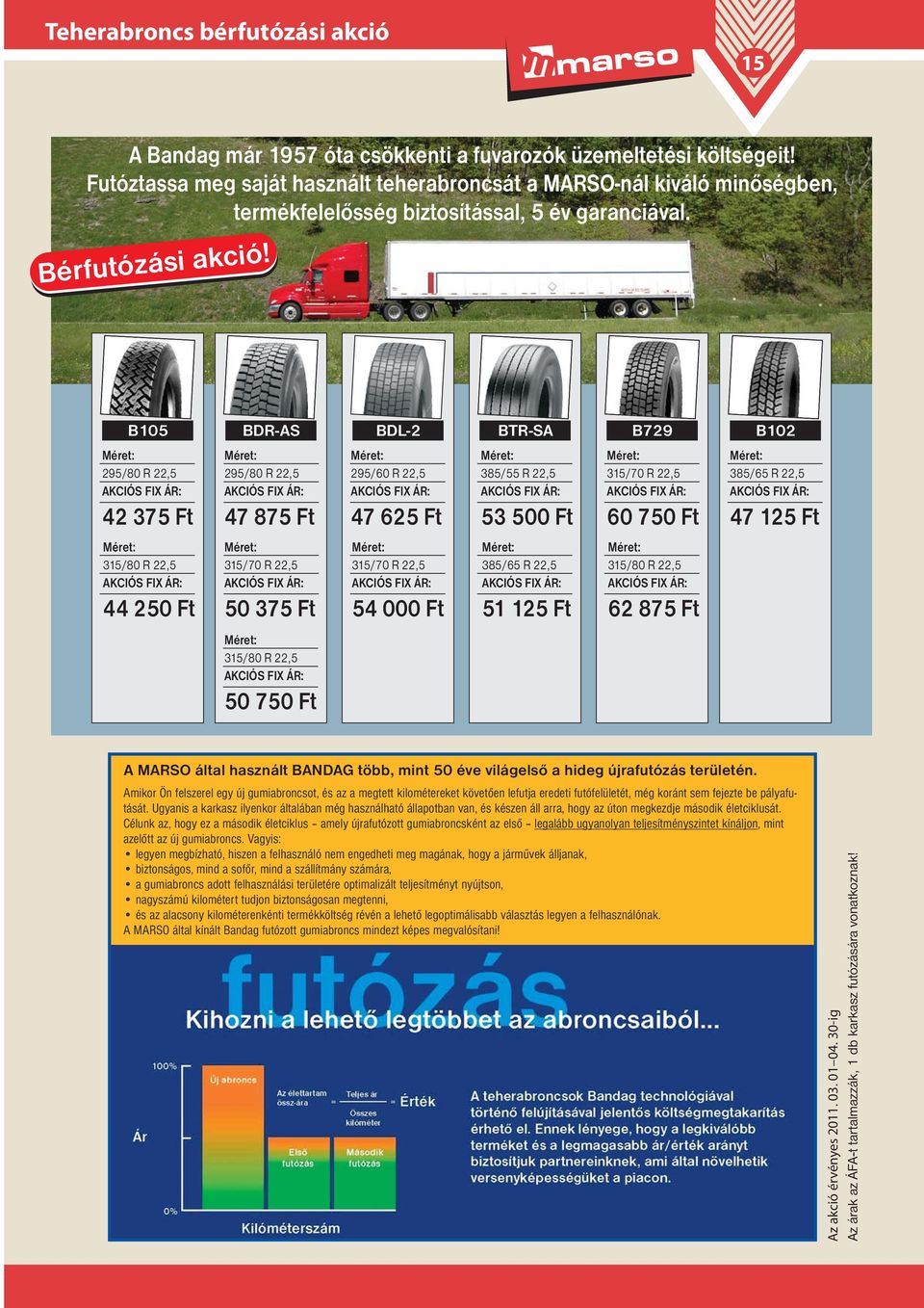 B105 BDR-AS BDL-2 BTR-SA B729 B102 295/80 R 22,5 295/60 R 22,5 385/55 R 22,5 315/70 R 22,5 385/65 R 22,5 AKCIÓS FIX ÁR: AKCIÓS FIX ÁR: AKCIÓS FIX ÁR: AKCIÓS FIX ÁR: AKCIÓS FIX ÁR: 42 375 Ft 315/80 R