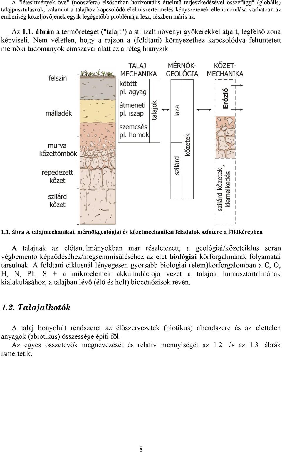 1. ábrán a termőréteget ("talajt") a stilizált növényi gyökerekkel átjárt, legfelső zóna képviseli.