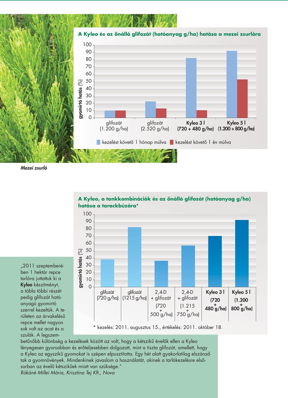 60 50 40 30 20 10 0 (720 g/ha) (1215 g/ha) 2,4-D + (720 + 500 g/ha) 2,4-D + (1.