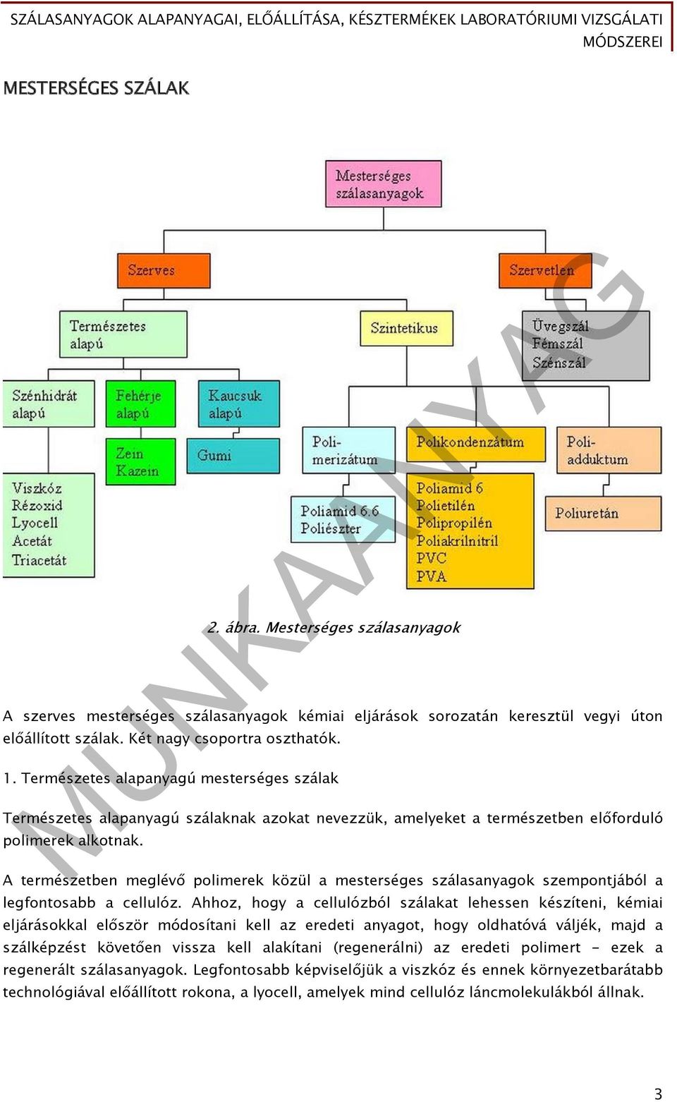 A természetben meglévő polimerek közül a mesterséges szálasanyagok szempontjából a legfontosabb a cellulóz.