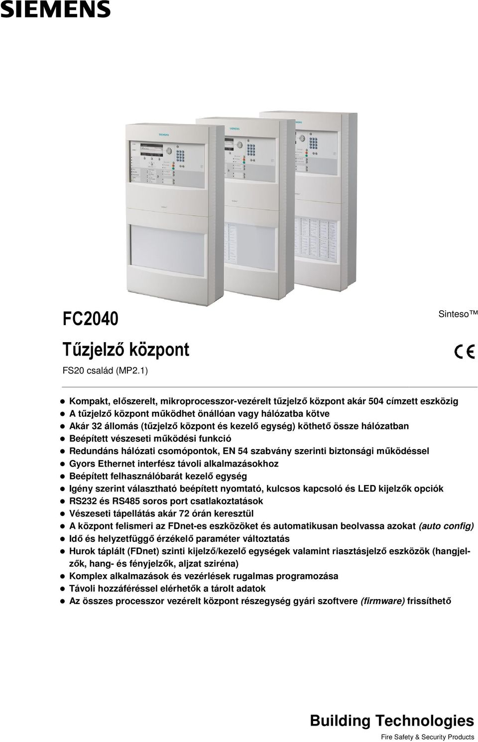 FC2040 Tűzjelző központ FS20 család (MP2.1) - PDF Ingyenes letöltés
