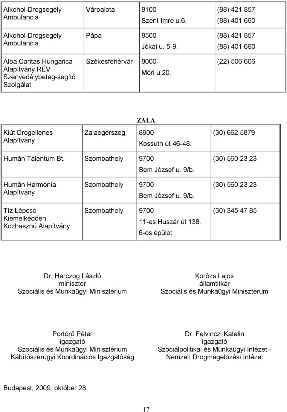 (30) 560 23 23 Humán Harmónia Tíz Lépcső Kiemelkedően Közhasznú Szombathely 9700 Bem József u. 9/b. Szombathely 9700 11-es Huszár út 138. 6-os épület (30) 560 23 23 (30) 345 47 85 Dr.