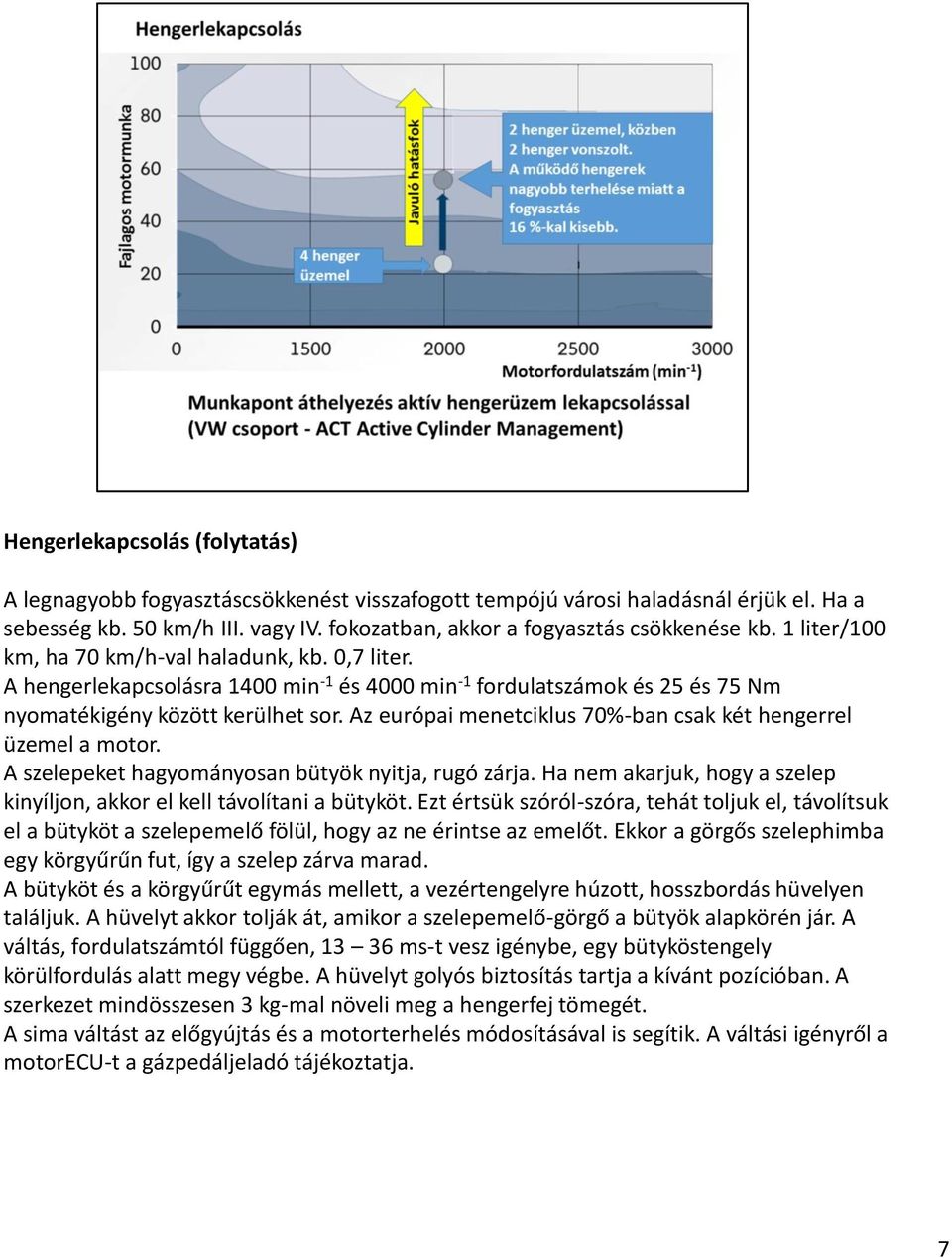 Az európai menetciklus 70%-ban csak két hengerrel üzemel a motor. A szelepeket hagyományosan bütyök nyitja, rugó zárja. Ha nem akarjuk, hogy a szelep kinyíljon, akkor el kell távolítani a bütyköt.