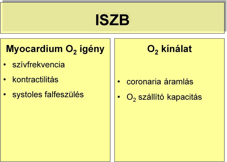 systoles falfeszülés O 2 kínálat