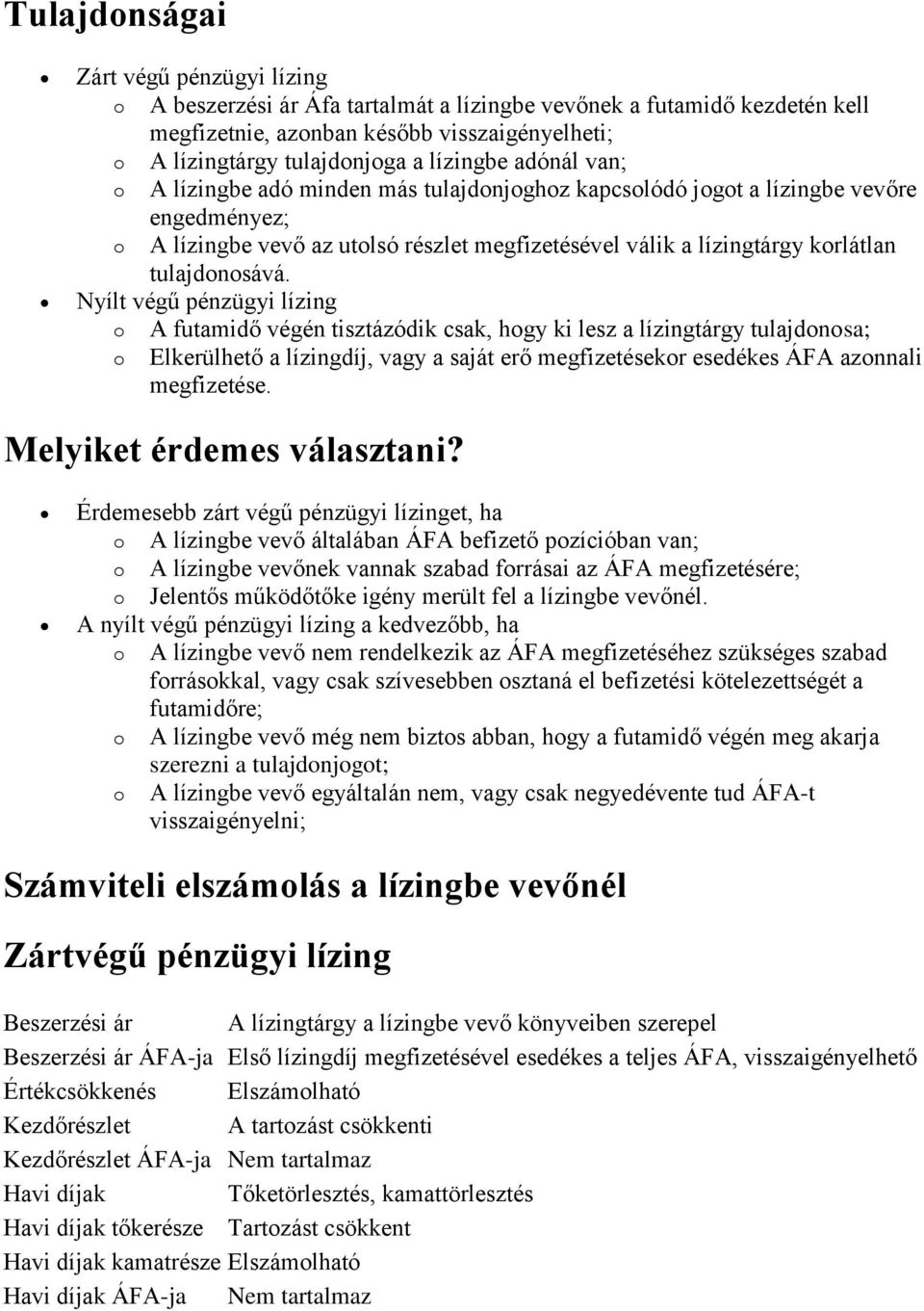 Pénzügyi lízing. Definíció. Zárt végű pénzügyi lízing. Nyílt végű pénzügyi  lízing - PDF Free Download