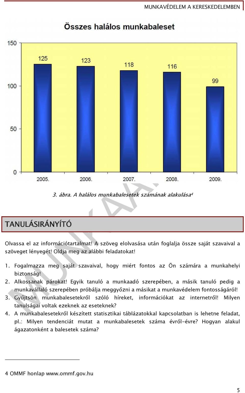 Egyik tanuló a munkaadó szerepében, a másik tanuló pedig a munkavállaló szerepében próbálja meggyőzni a másikat a munkavédelem fontosságáról! 3.