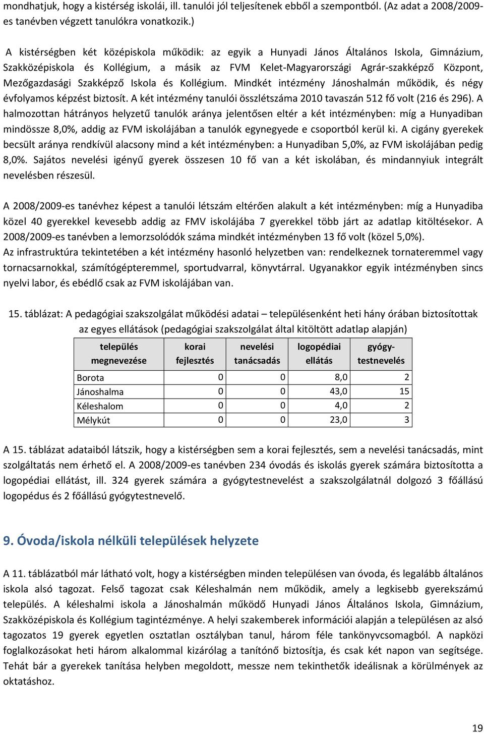 Szakképző Iskola és Kollégium. Mindkét intézmény Jánoshalmán működik, és négy évfolyamos képzést biztosít. A két intézmény tanulói összlét 2010 tavaszán 512 fő volt (216 és 296).