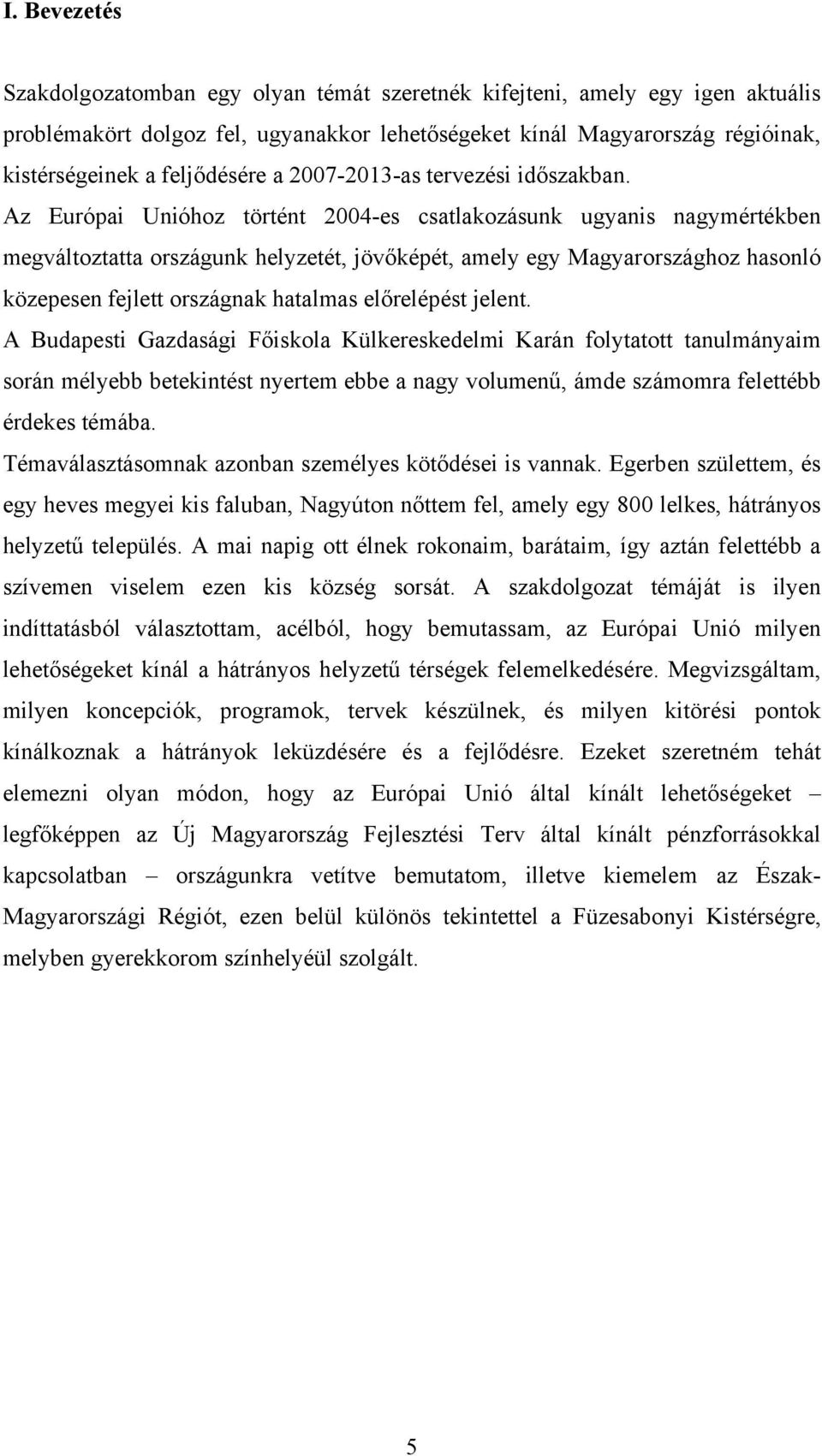 Az Európai Unióhoz történt 2004-es csatlakozásunk ugyanis nagymértékben megváltoztatta országunk helyzetét, jövőképét, amely egy Magyarországhoz hasonló közepesen fejlett országnak hatalmas
