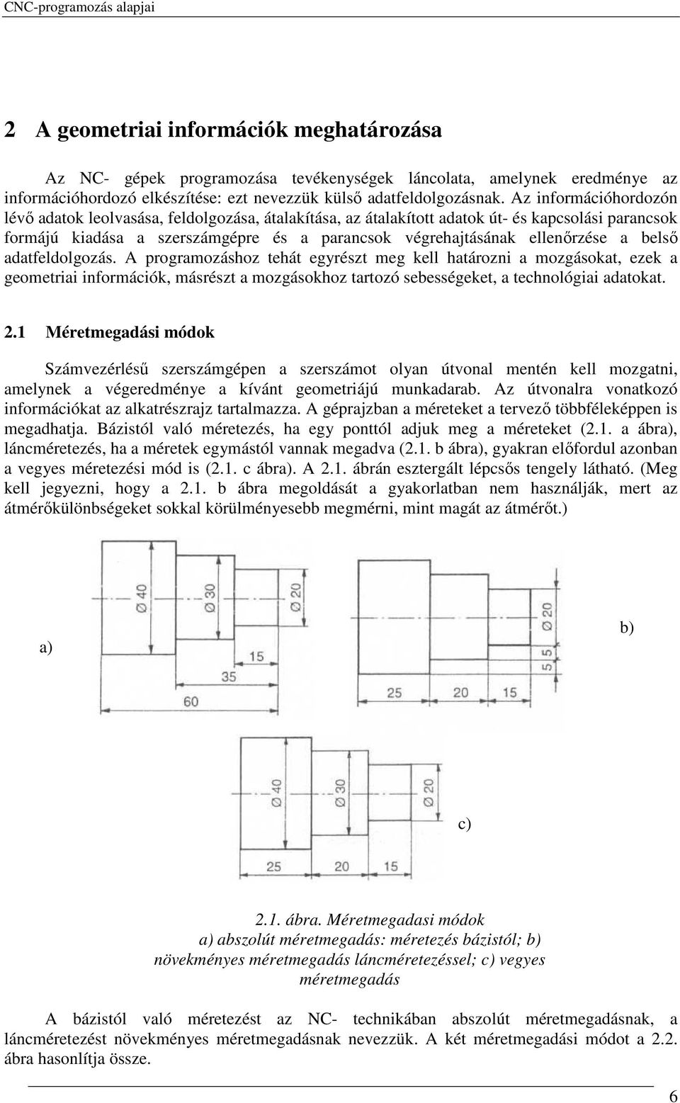 belsı adatfeldolgozás. A programozáshoz tehát egyrészt meg kell határozni a mozgásokat, ezek a geometriai információk, másrészt a mozgásokhoz tartozó sebességeket, a technológiai adatokat. 2.