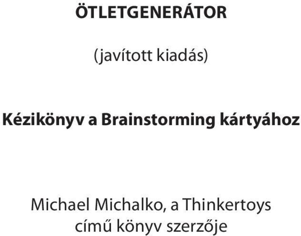Brainstorming kártyához