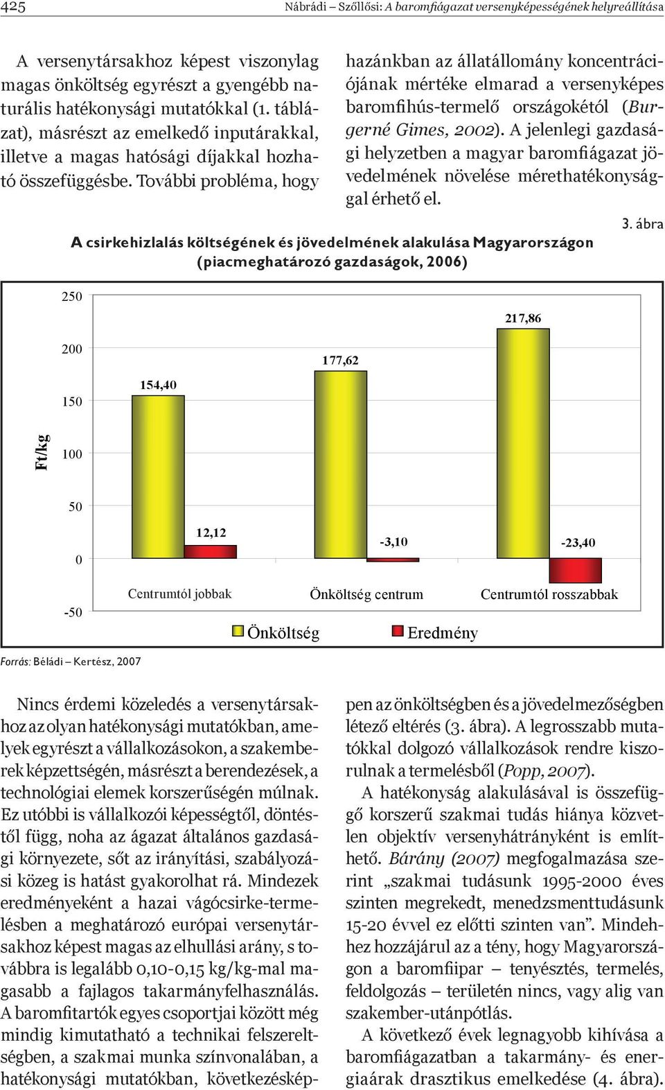 További probléma, hogy hazánkban az állatállomány koncentrációjának mértéke elmarad a versenyképes baromfihús-termel országokétól (Burgerné Gimes, 2002).