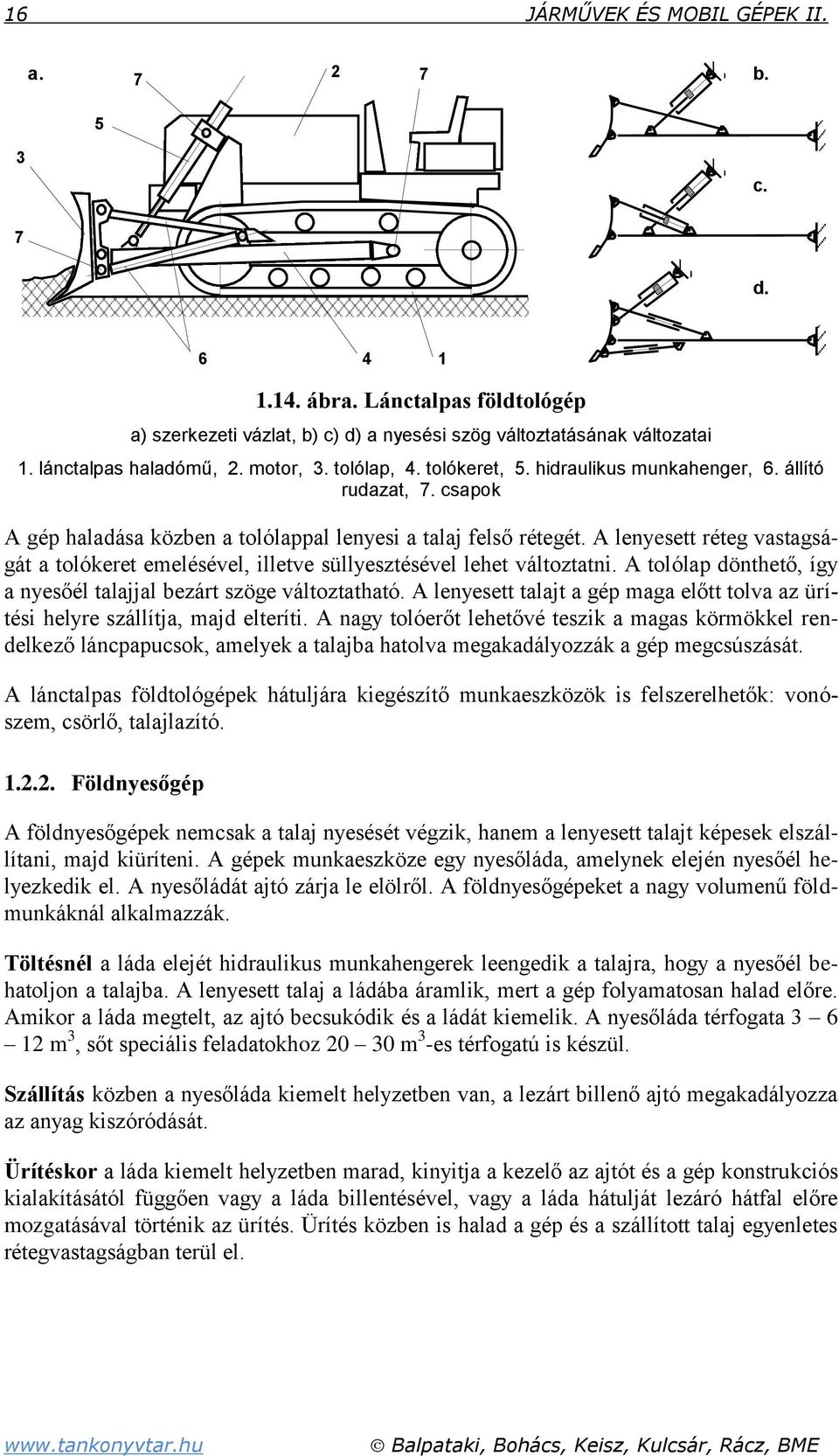 A lenyesett réteg vastagságát a tolókeret emelésével, illetve süllyesztésével lehet változtatni. A tolólap dönthető, így a nyesőél talajjal bezárt szöge változtatható.